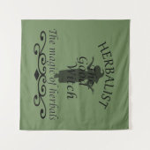 Kruidengenezer groene heks magie natuurlijke genee wandkleed (Voorkant (horizontaal))