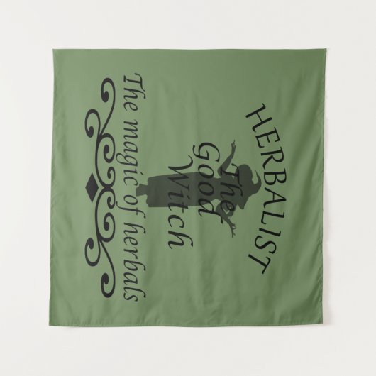 Kruidengenezer groene heks magie natuurlijke genee wandkleed (Voorkant (horizontaal))