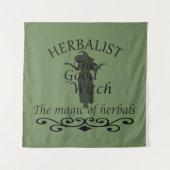 Kruidengenezer groene heks magie natuurlijke genee wandkleed (Voorkant)