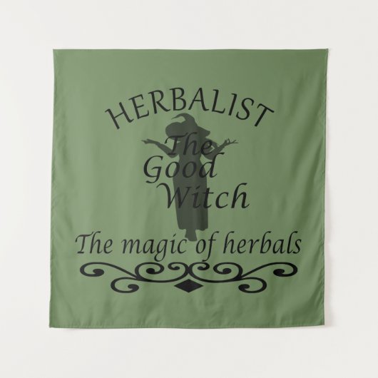 Kruidengenezer groene heks magie natuurlijke genee wandkleed (Voorkant)