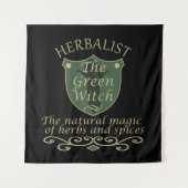 Kruidengenezer groene heks magie natuurlijke genee wandkleed (Voorkant)