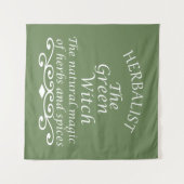 Kruidengenezer groene heks magie natuurlijke genee wandkleed (Voorkant (horizontaal))