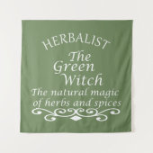 Kruidengenezer groene heks magie natuurlijke genee wandkleed (Voorkant)