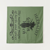 Kruidengenezer groene heks magie natuurlijke genee wandkleed (Voorkant (horizontaal))