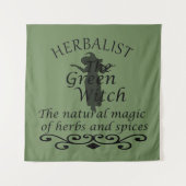 Kruidengenezer groene heks magie natuurlijke genee wandkleed (Voorkant)