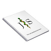 Kruidengroene gouden Medische Rod van Asclepius Notitieboek (Rechterzijde)