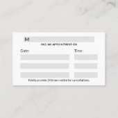 Kruidengroene staaf van Asclepius Gold Medical Afsprakenkaartje (Achterkant)