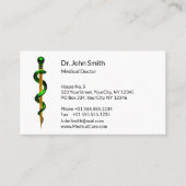 Kruidengroene staaf van Asclepius Gold Medical Afsprakenkaartje (Voorkant)