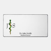 Kruidengroene staaf van Asclepius Gold Medical Bureaumat (Voorkant)