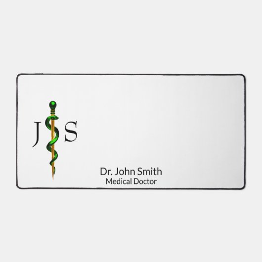 Kruidengroene staaf van Asclepius Gold Medical Bureaumat (Voorkant)