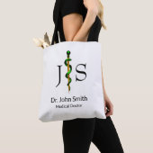 Kruidengroene staaf van Asclepius Gold Medical Tote Bag (Dichtbij)