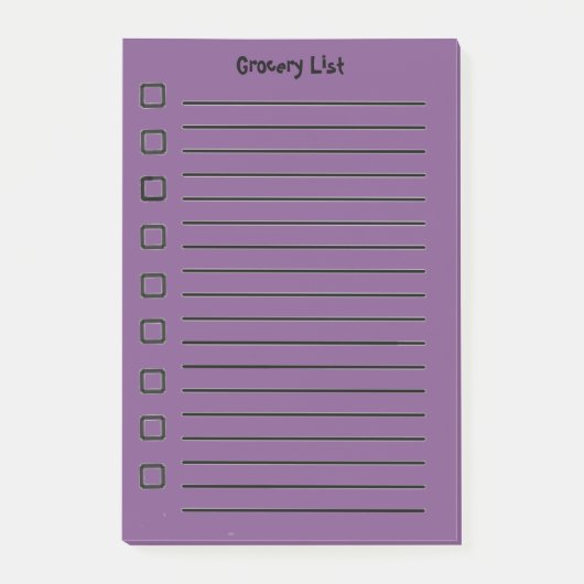 Kruidenier Lijst Paarse Sticky Notes 2e editie (Voorkant)