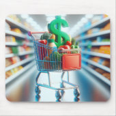 Kruidenier winkelwagen in een winkelganger muismat (Voorkant)