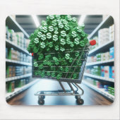 Kruidenier winkelwagen in een winkelganger muismat (Voorkant)