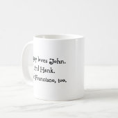 kruideniersliefde koffiemok (Voorkant links)