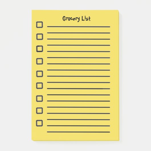 Kruidenierslijst Gele Sticky Notes 2e editie (Voorkant)