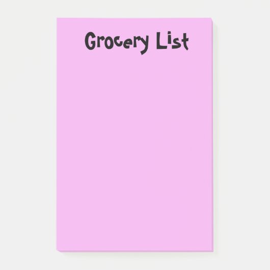 Kruidenierslijst Roze Sticky Notes (Voorkant)