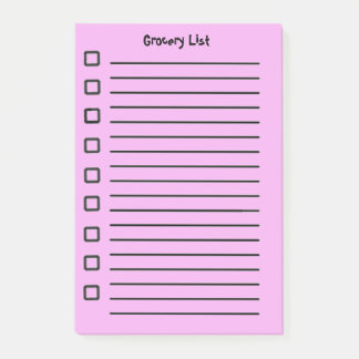 Kruidenierslijst Roze Sticky Notes 2e editie