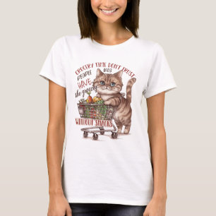 Kruidenierstijd vertrouwt mensen niet die t-shirt