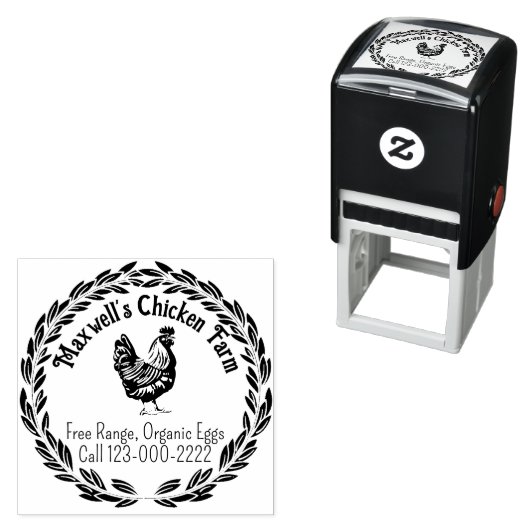 Kruidenkrans Klassieke Ei Karton Etikettering Zelfinktende Stempel (In situ)