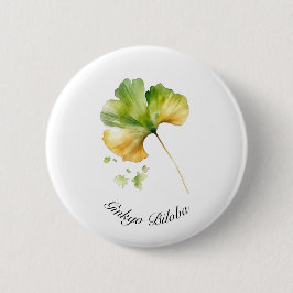Kruidenleven: Ginkgo Biloba aanpasbaar Ronde Button 5,7 Cm