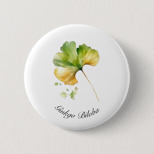 Kruidenleven: Ginkgo Biloba aanpasbaar Ronde Button 5,7 Cm (Voorkant)