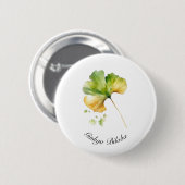 Kruidenleven: Ginkgo Biloba aanpasbaar Ronde Button 5,7 Cm (Voorkant /achterkant)