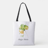 Kruidenleven: Ginkgo Biloba aanpasbaar Tote Bag (Achterkant)