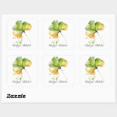 Kruidenleven: Ginkgo Biloba blad aanpasbaar Vierkante Sticker (Vel)