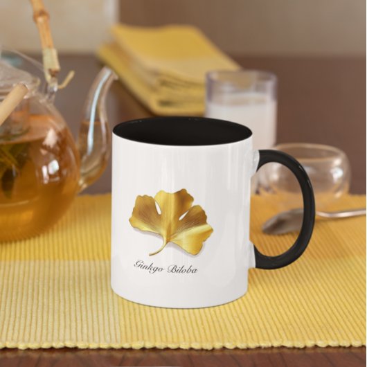Kruidenleven: Gouden Ginkgo Biloba aanpasbaar Mok