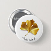 Kruidenleven: Gouden Ginkgo Biloba aanpasbaar Ronde Button 5,7 Cm (Voorkant /achterkant)