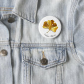 Kruidenleven: Gouden Ginkgo Biloba aanpasbaar Ronde Button 5,7 Cm (In situ)