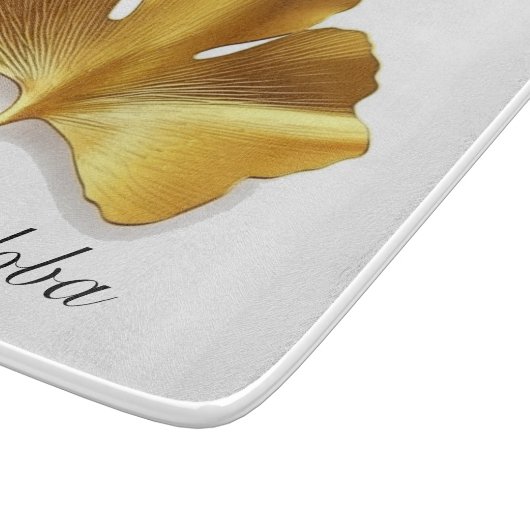 Kruidenleven: Gouden Ginkgo Biloba blad aanpasbaar Snijplank (Hoek)