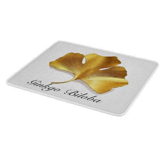 Kruidenleven: Gouden Ginkgo Biloba blad aanpasbaar Snijplank (Hoek)