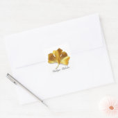 Kruidenleven: Gouden Ginkgo Biloba blad aanpasbaar Vierkante Sticker (Envelop)