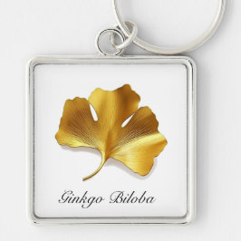 Kruidenleven: Gouden Ginkgo Biloba blad Sleutelhanger