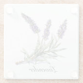 Kruidenleven: Lavendel, aanpasbaar Glazen Onderzetter (Achterkant)