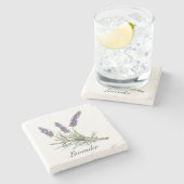 Kruidenleven: Lavendel, aanpasbaar Stenen Onderzetter (Zijkant)