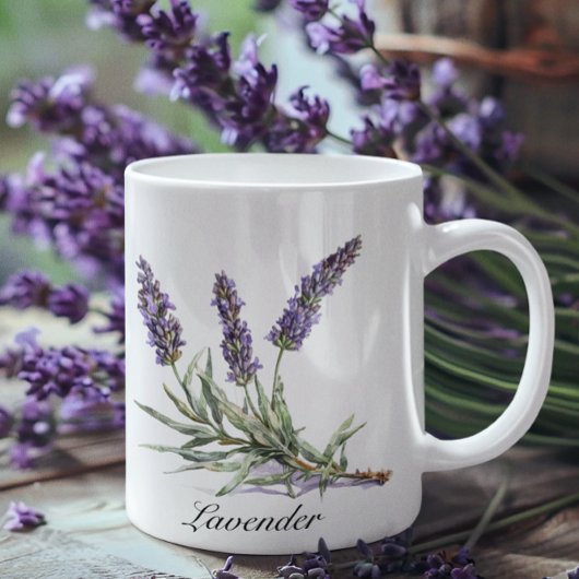 Kruidenleven: Lavendel, aanpasbaar Tweekleurige Koffiemok