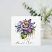Kruidenleven: passiebloem in paarse aanpasbaar kaart (Staand voorkant)
