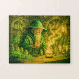 Kruidenmagiër in mystieke olieverfschildering legpuzzel