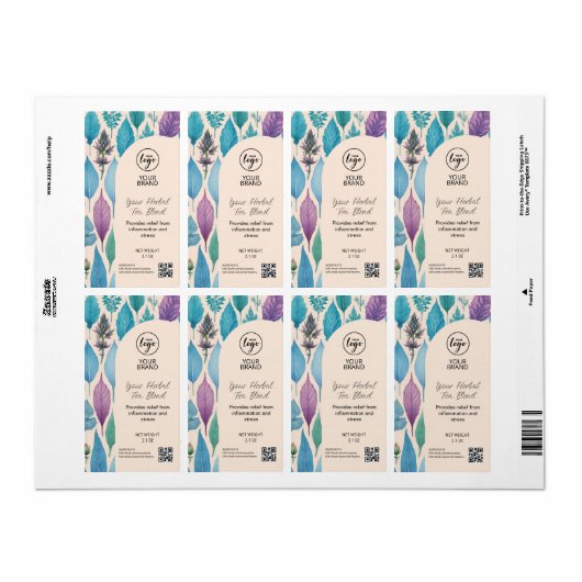 Kruidenmix zakelijke productlabels etiket (Full Sheet)