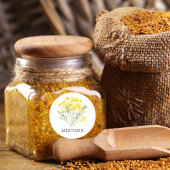 Kruidenmosterd Waterverf Ronde Sticker