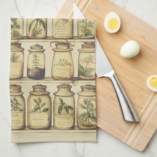  kruidenontwerp theedoek (Quarter Fold)