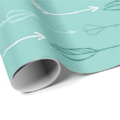 Kruidenpijlen en -veren naadloos patroon cadeaupapier (Rol Hoek)