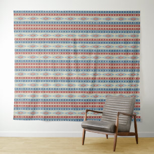 kruidenpijlen in rood en blauw wandkleed