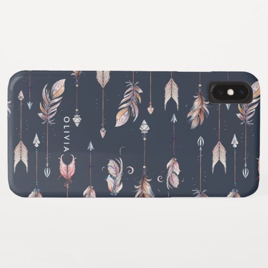 Kruidenpijlen met veren patroon Case-Mate iPhone case (Achterkant (horizontaal))