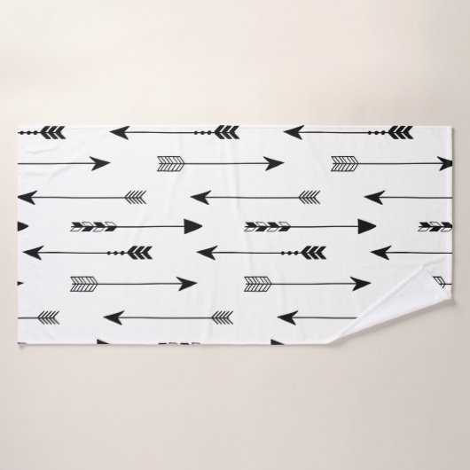 Kruidenpijlen op witte achtergrond. Naadloze besch Badhanddoek (Badhanddoek)