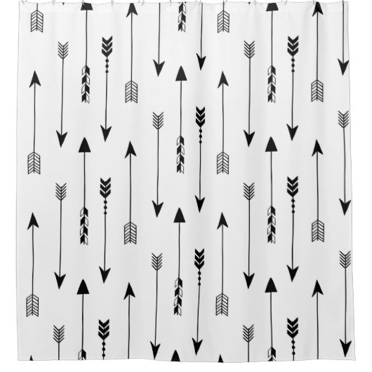 Kruidenpijlen op witte achtergrond. Naadloze besch Douchegordijn (Voorkant)