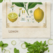  kruidenPlant Lemon Fruit Botanische kunst Theedoek (Gevouwen)